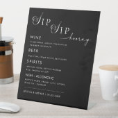 SIP SIP Hooray Stijlvolle bruiloft Bar Drink Menu Reclamebord Met Voetstuk (Insitu)