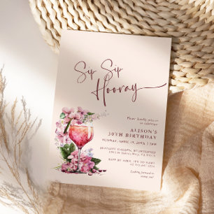 Sip Sip Hooray Verjaardagsfeest Boho Mauve Kaart
