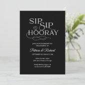 Sip Sip Hooray Verloving Feest Uitnodigingen (Staand voorkant)