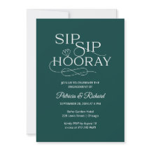 Sip Sip Hooray Verlovingspartij Uitnodigingen