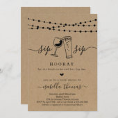 Sip Sip Hooray Vrijgezellenfeest Kaart (Voorkant / Achterkant)