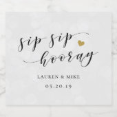 Sip Sip Hooray Vrijgezellenfeest Wedding Bier Etiket (Enkel label)