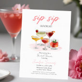 Sip Sip Hooray Waterverf Cocktails Vrijgezellenfee Kaart