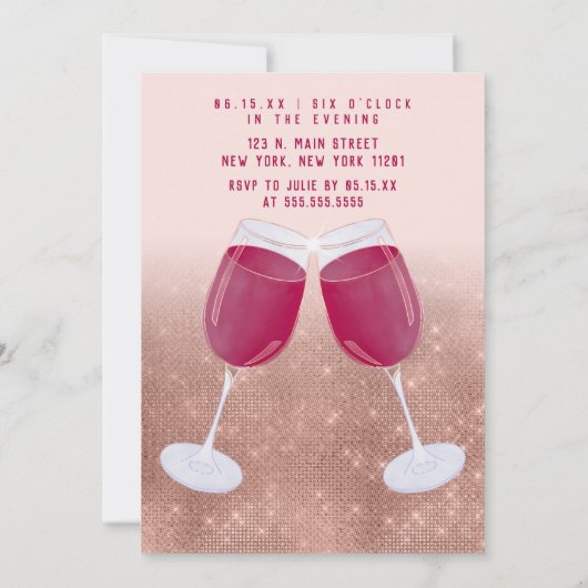 Sip Sip Hooray Waterverf Wijnproeverij Verjaardag Kaart (Achterkant)