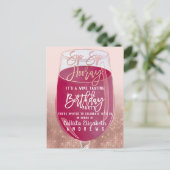 Sip Sip Hooray Waterverf Wijnproeverij Verjaardag Uitnodiging Briefkaart (Staand voorkant)