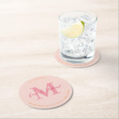 Sip Sip Hooray Wedding Monogram Initiaal Onderzett Ronde Kartonnen Onderzetter (Insitu)