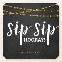 Sip Sip Hooray Wedding Shower Drink Onderzetter Fa