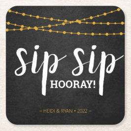 Sip Sip Hooray Wedding Shower Drink Onderzetter Fa