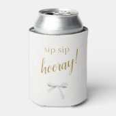Sip Sip Hooray! | White Ribbon bruiloft welkom Blikjeskoeler (Blikje Voorkant)