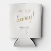 Sip Sip Hooray! | White Ribbon bruiloft welkom Blikjeskoeler (Voorkant)