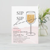 SIP SIP Hooray Wine Glass Virtual Vrijgezellenfees Kaart (Staand voorkant)