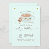 Sip Sip Hooray Zeg Tea Mint Baby shower Tea Party Kaart (Voorkant / Achterkant)