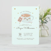 Sip Sip Hooray Zeg Tea Mint Baby shower Tea Party Kaart (Staand voorkant)
