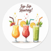 Sip Sip Hooray Zomer Cocktail Sticker (Voorkant)