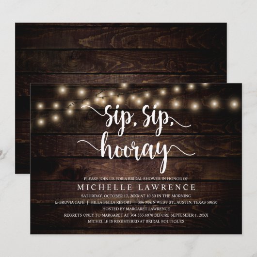 Sip, sip, hoorntje, Rustige Vrijgezellenfeest Kaart (Voorkant / Achterkant)