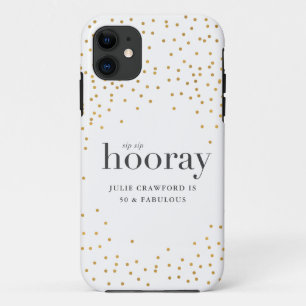 sip sip horay elegant goudpolka dot Case-Mate iPhone case