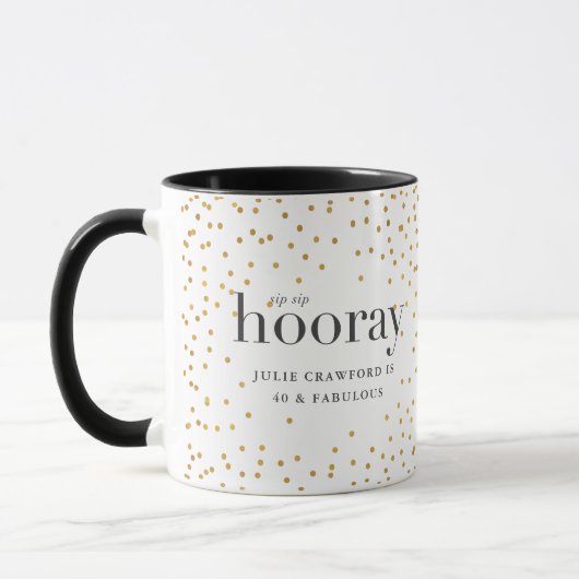 sip sip horay elegant goudpolka dot mok (Links)