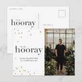 Sip sip horay modern elegant verjaardagsfeest invi briefkaart (Voorkant / Achterkant)