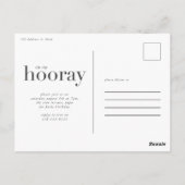 Sip sip horay modern elegant verjaardagsfeest invi briefkaart (Achterkant)