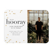 Sip sip horay modern elegant verjaardagsfeest invi magneet (Horizontaal)