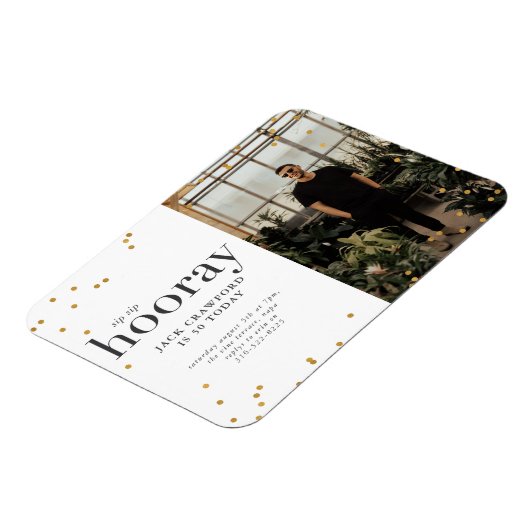 Sip sip horay modern elegant verjaardagsfeest invi magneet (Linkerzijde)