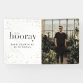 Sip sip horay moderne elegante verjaardagsfeestje spandoek (Horizontaal)