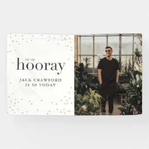 Sip sip horay moderne elegante verjaardagsfeestje spandoek