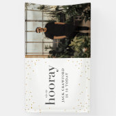 Sip sip horay moderne elegante verjaardagsfeestje spandoek (Verticaal)