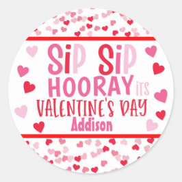 Sip SIp horay strow valentijn gunst Ronde Sticker