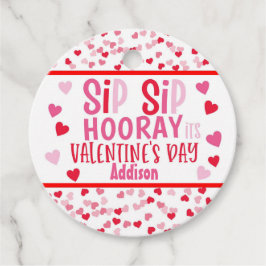 Sip SIp horay strow valentijn voor Ronde Bedankjes Labels