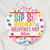 Sip SIp horay strow valentijn voor Ronde Favor T Bedankjes Labels (Achterkant)