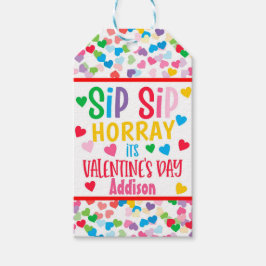Sip SIp horay strow valentijn voor Ronde Favor T Cadeaulabel