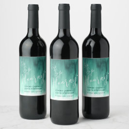 Sip Sip Sip hooray bruiloft emerald green wine lab Wijn Etiket