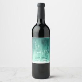 Sip Sip Sip hooray bruiloft emerald green wine lab Wijn Etiket