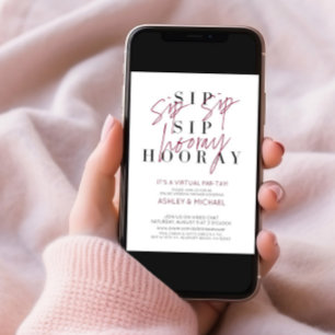 Sip Sip Sip Hooray Virtual Wine Wedding Shower Par Kaart