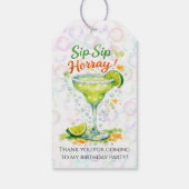 Sip Sip Sip Horray Bubble Birthday Party Thank You Cadeaulabel (Achterkant)
