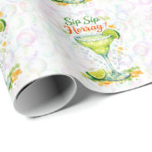 Sip Sip Sip Horray Bubbles Birthday Party Cadeaupapier (Rol Hoek)