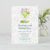 Sip Sip Sip Horray Bubbles Birthday Party Kaart (Staand voorkant)