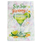 Sip Sip Sip Horray Bubbles Birthday Party Medium Cadeauzakje (Achterkant)
