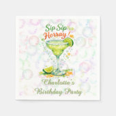Sip Sip Sip Horray Bubbles Birthday Party Servet (Voorkant)