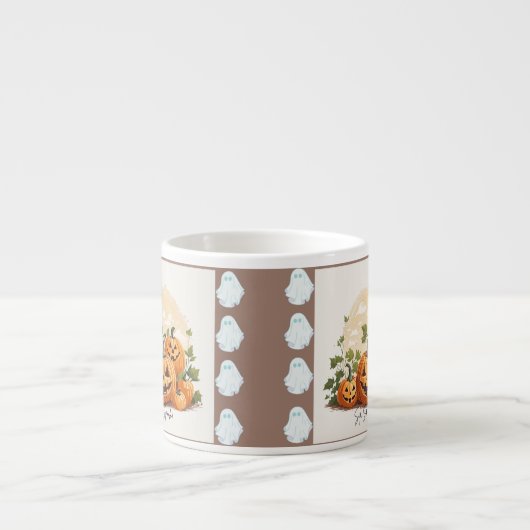 Sip, Sip, Spook! Halloween Pumpkin Mug Design Espresso Kop (Voorkant)