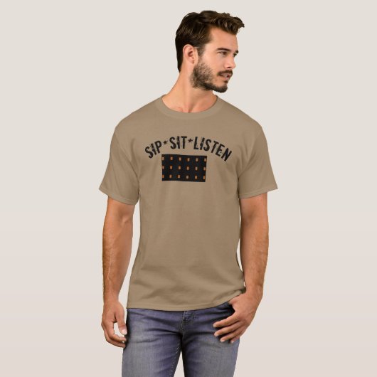Sip Sit Luister T-shirt (Voorkant volledig)