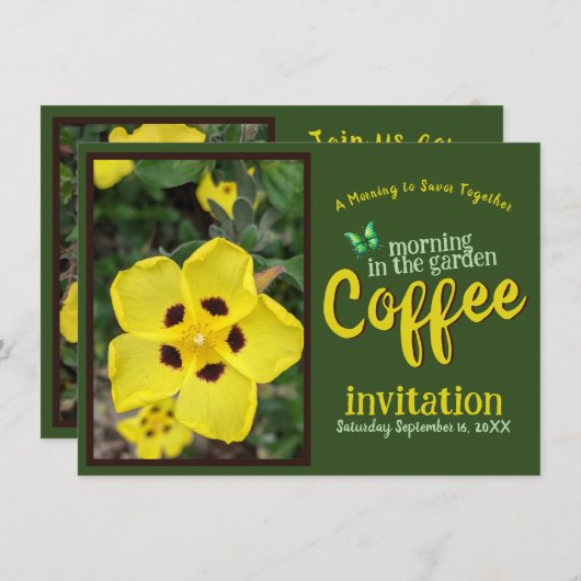 Sip Smile & Celebrate Coffee Morning in de tuin Kaart (Voorkant / Achterkant)