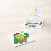 Sip & Smile Coaster – Cactus Says Hi Kartonnen Onderzetters (Insitu)