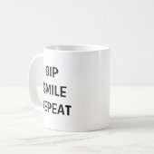Sip Smile Herhaal: Inspirerend koffie Mok (Voorkant links)