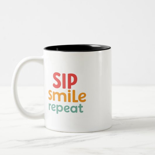 Sip, Smile, Herhaal - Twee-Tone Mok 11 oz (Links)
