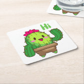 Sip & Smile Onderzetter – Cactus Zegt Hallo (Schuin)