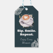 Sip Smile Repeat Coffee Latte Art Cadeautag Cadeaulabel (Voorkant)