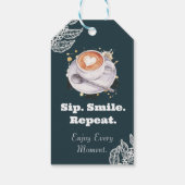 Sip Smile Repeat Coffee Latte Art Cadeautag Cadeaulabel (Achterkant)