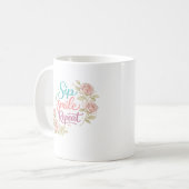 Sip Smile Repeat Floral Coffee Mug Koffiemok (Voorkant links)